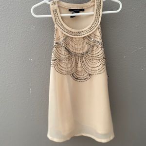Chiffon embellished tank top